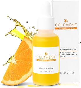 C Berry Oil Serum with Vitamin C, Sea Buckthorn, Rosehip, Jojoba, Squalane - Reduces Hyper