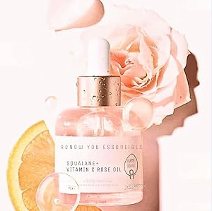 ReNew You Essentials Squalane and Vitamin C Rose Serum. Anti Aging Anti Wrinkle Brighten,