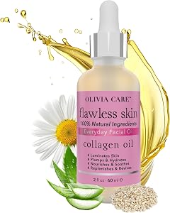 Olivia Care Collagen Facial Oil - Flawless Essential Facial Oil 100% Natural. Nourishing,